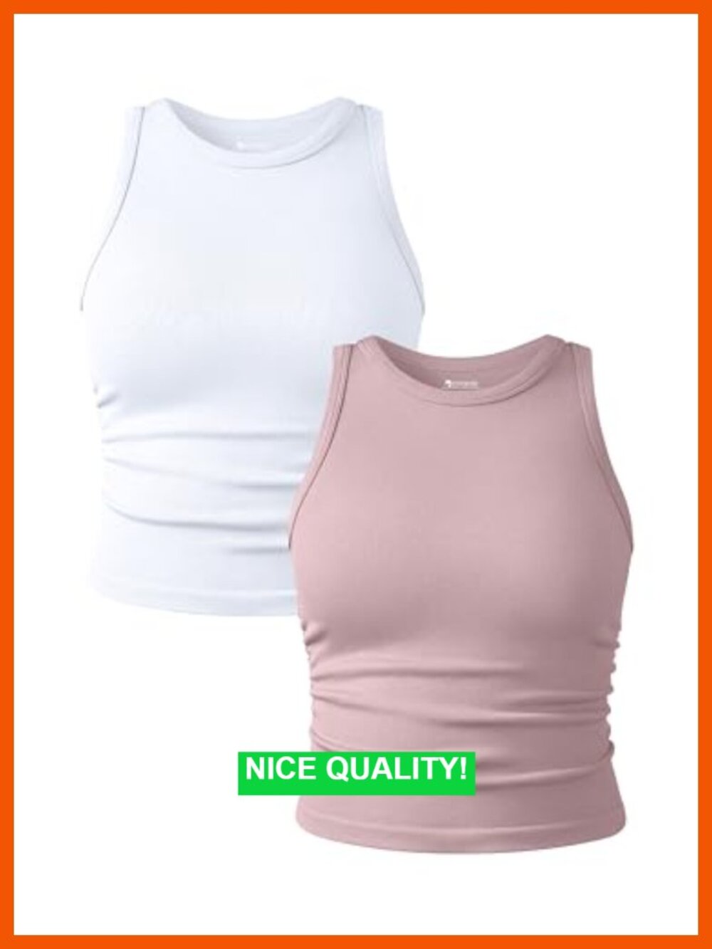 2 Piece Tank Tops Crew Neck Sleeveless Stretch Yoga Crop Camis